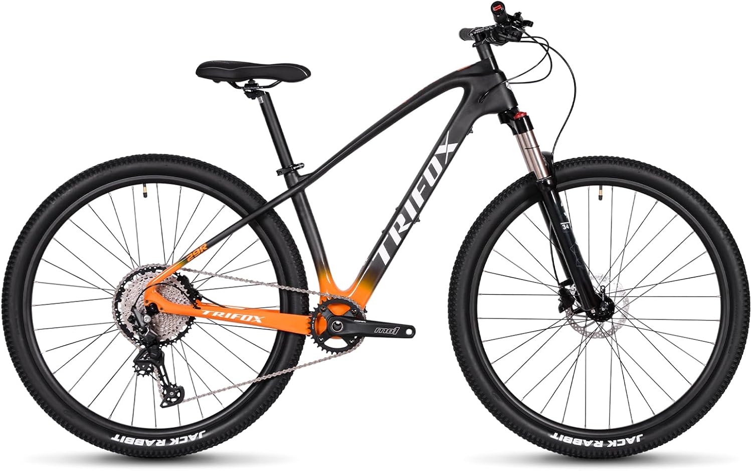 TRIFOX Carbon Fiber Mountain Bike with Shimano M6100 Deore Groupset 12-Speed,29er Carbon Mountain Bike,Carbon Fiber Frame, Hydraulic Fork 130mm Travel, Dual Hydraulic Disc Brakes, 17.5/19 inch