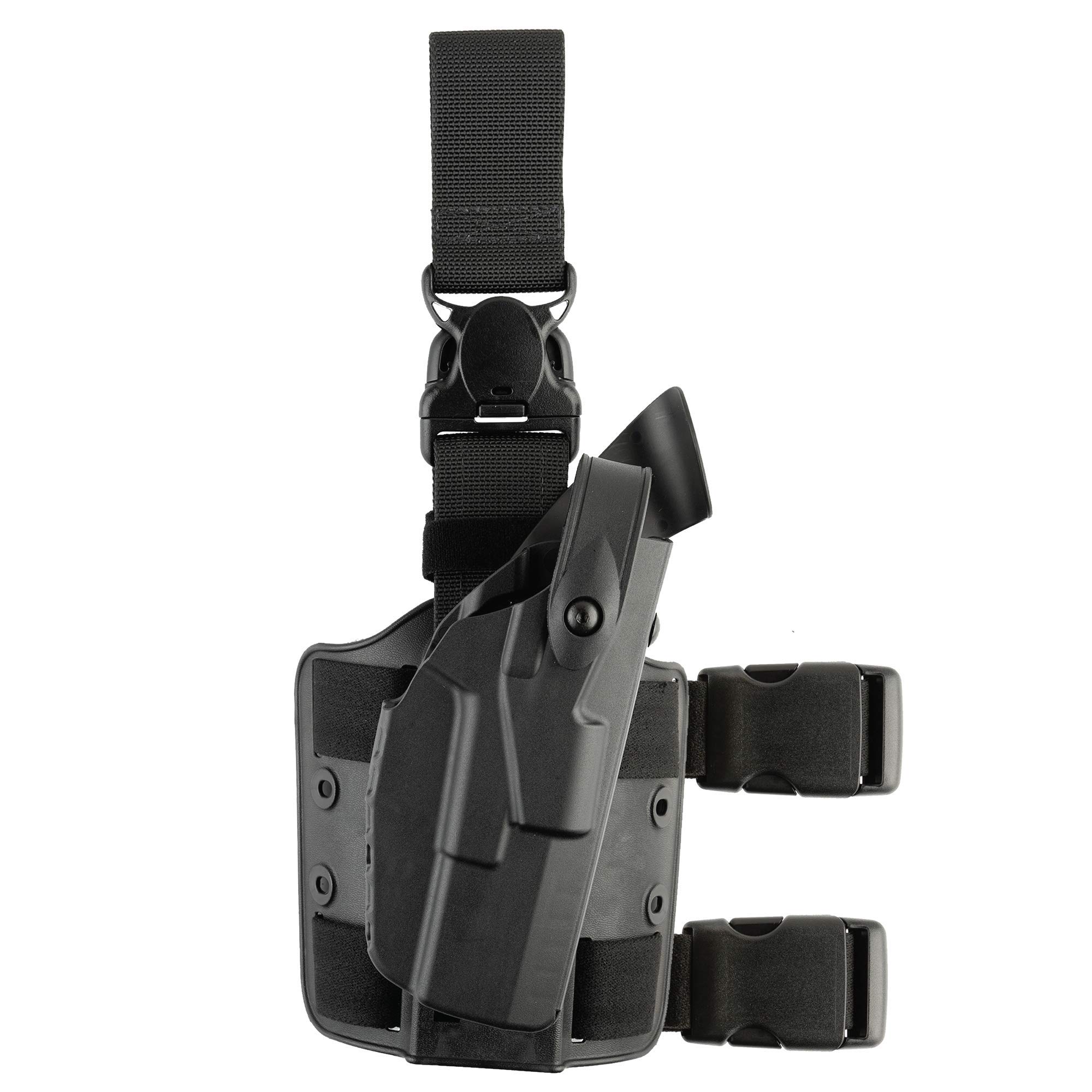 Safariland 7305 ALS/SLS, Thigh Rig -Tactical Holster with Quick-Release Leg Strap, Right Hand, Black - STX Plain, H&K P2000 USA Version