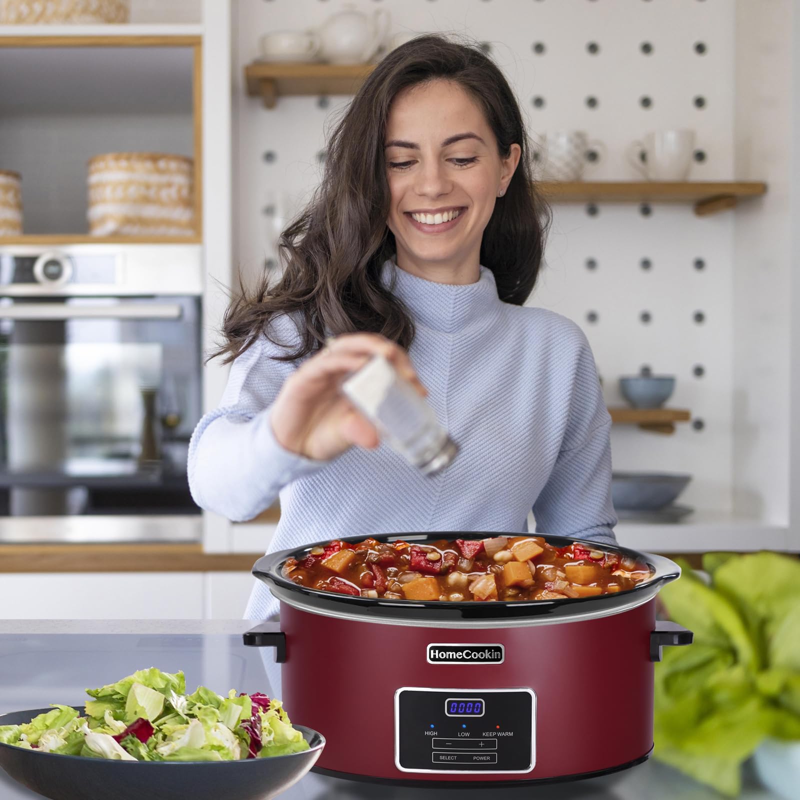 Amazon | HOMECOOKIN 8クォート プログラム可能なスロークッカー