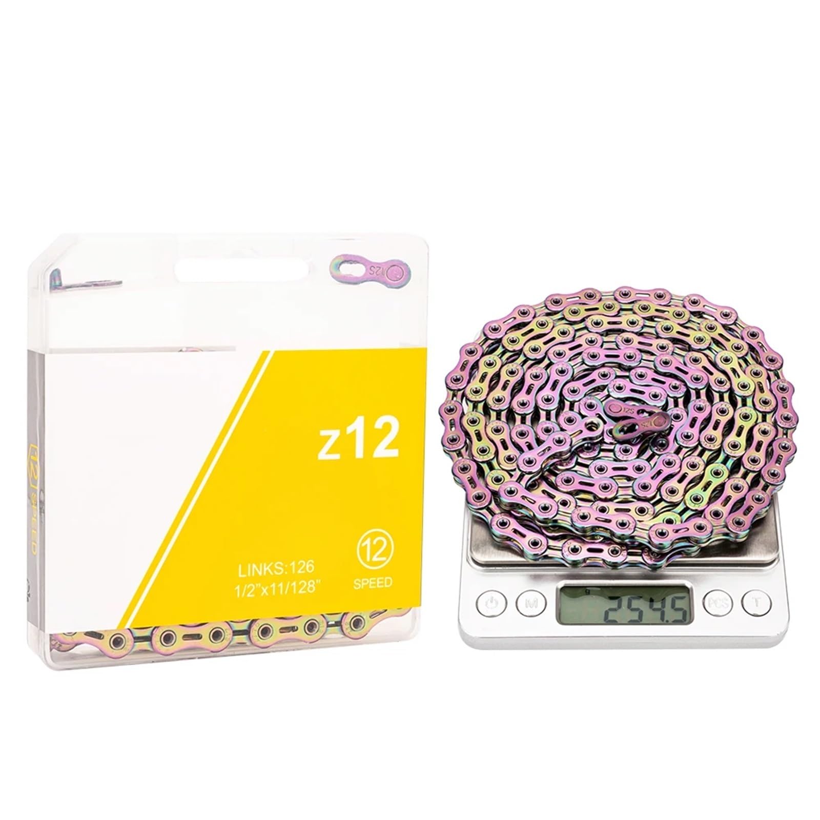 Catena a 12 velocità for bici da strada montagna, corrente V, collegamento mancante, blocco di potenza 12S, 126 maglie for sistema K7(Rainbow-SLR)