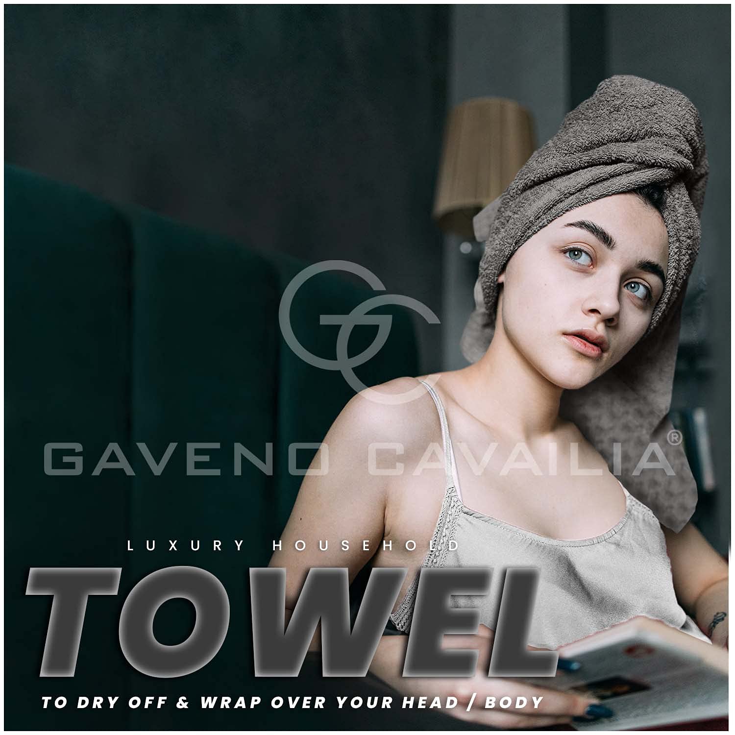 GC GAVENO CAVAILIA Asciugamani Da Bagno Extra Large 90x140 Cm - 2 Pezzi In 100% Cotone Egiziano 600 G/m², Antracite