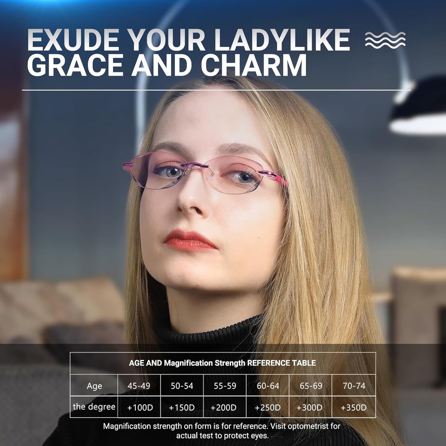 TERAISE Reading Glasses for Women Anti-Blue Light Glasses Diamond-Cut Design Computer glasses Anti-Fatigue Reader