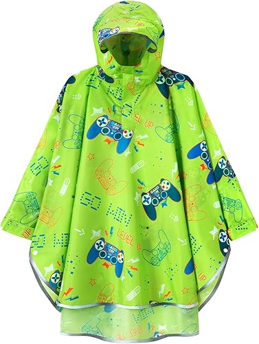 Vista 80 de WAWSAM Poncho de lluvia ligero para niños, impermeable, reutilizable Azul (Space Blue)