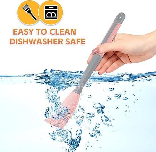 Miniatura 7 de Cepillo de silicona para untar para parrilla, cepillo extra largo de silicona para asar 2 pulgadas de ancho, cepillos resistentes al calor, aceite