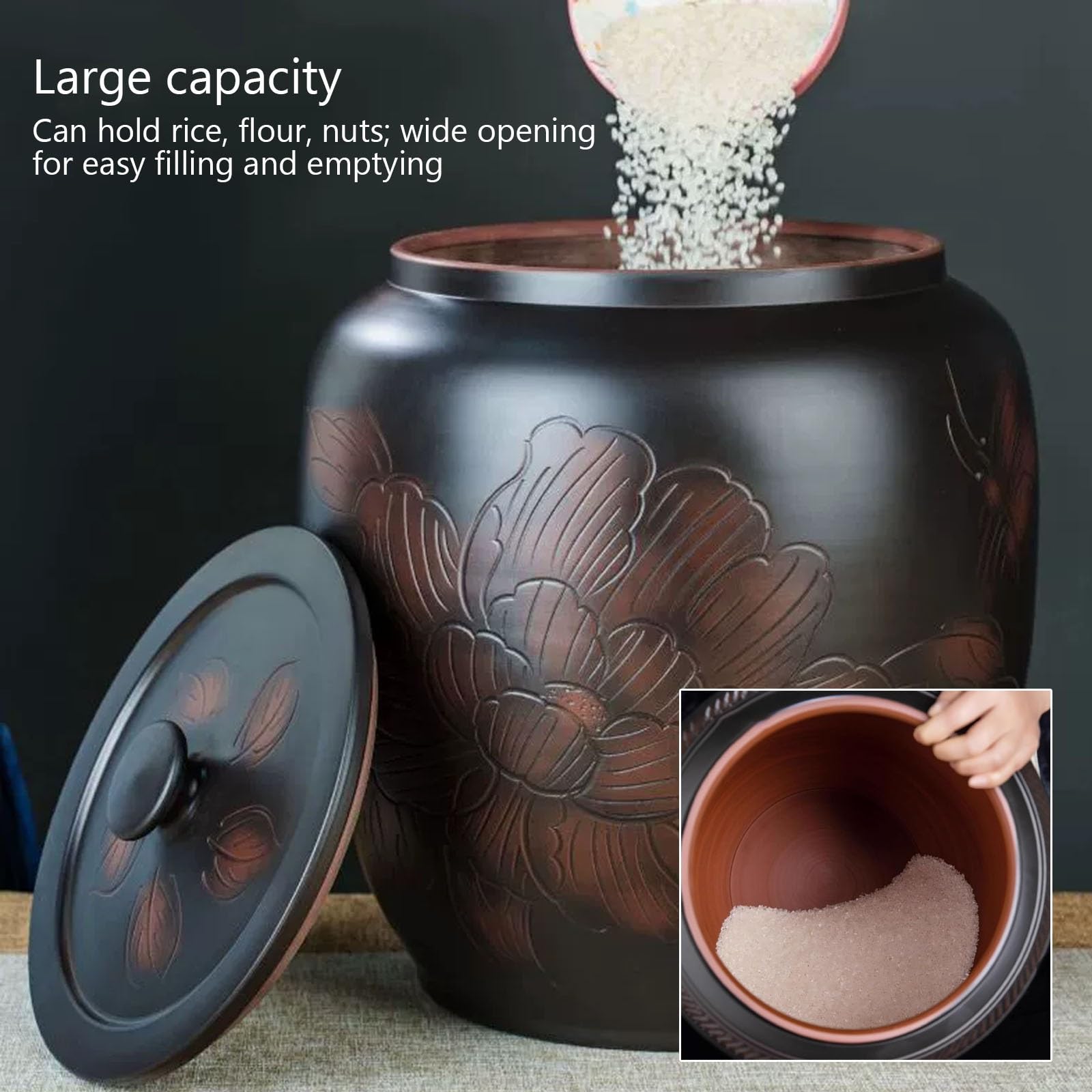 Ceramiczny pojemnik do przechowywania żywności z pokrywką, idealny do ziaren kawy, ciastek, orzechów, mąki, cukru, przekąsek i wypieków