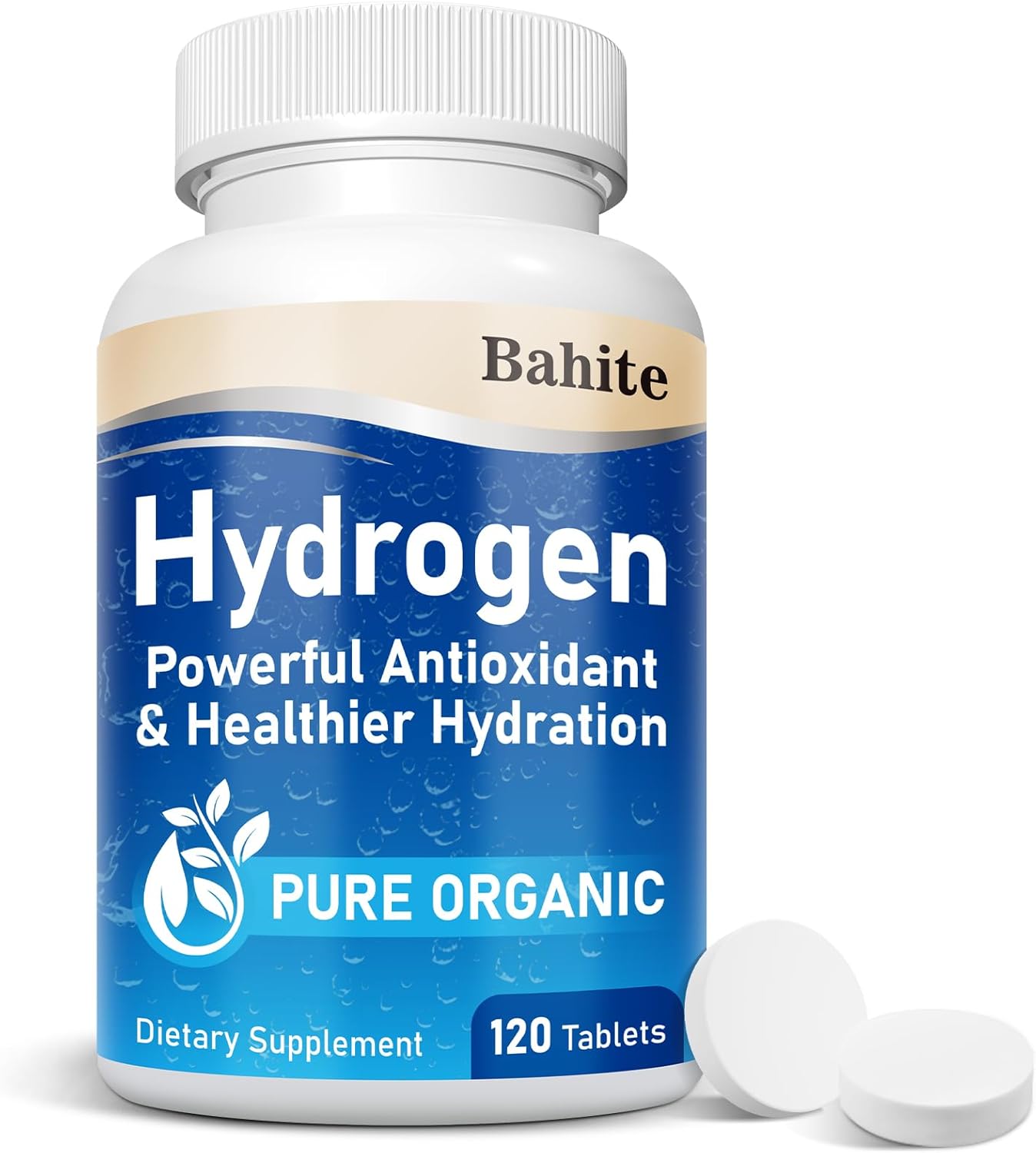 Hydrogen Water Tablets with Magnesium, Molecular H2 Hydrogen Tablets for Drinking Water, Brain Health & Cognitive Support, Non-GMO, Gluten Free, 120 Count