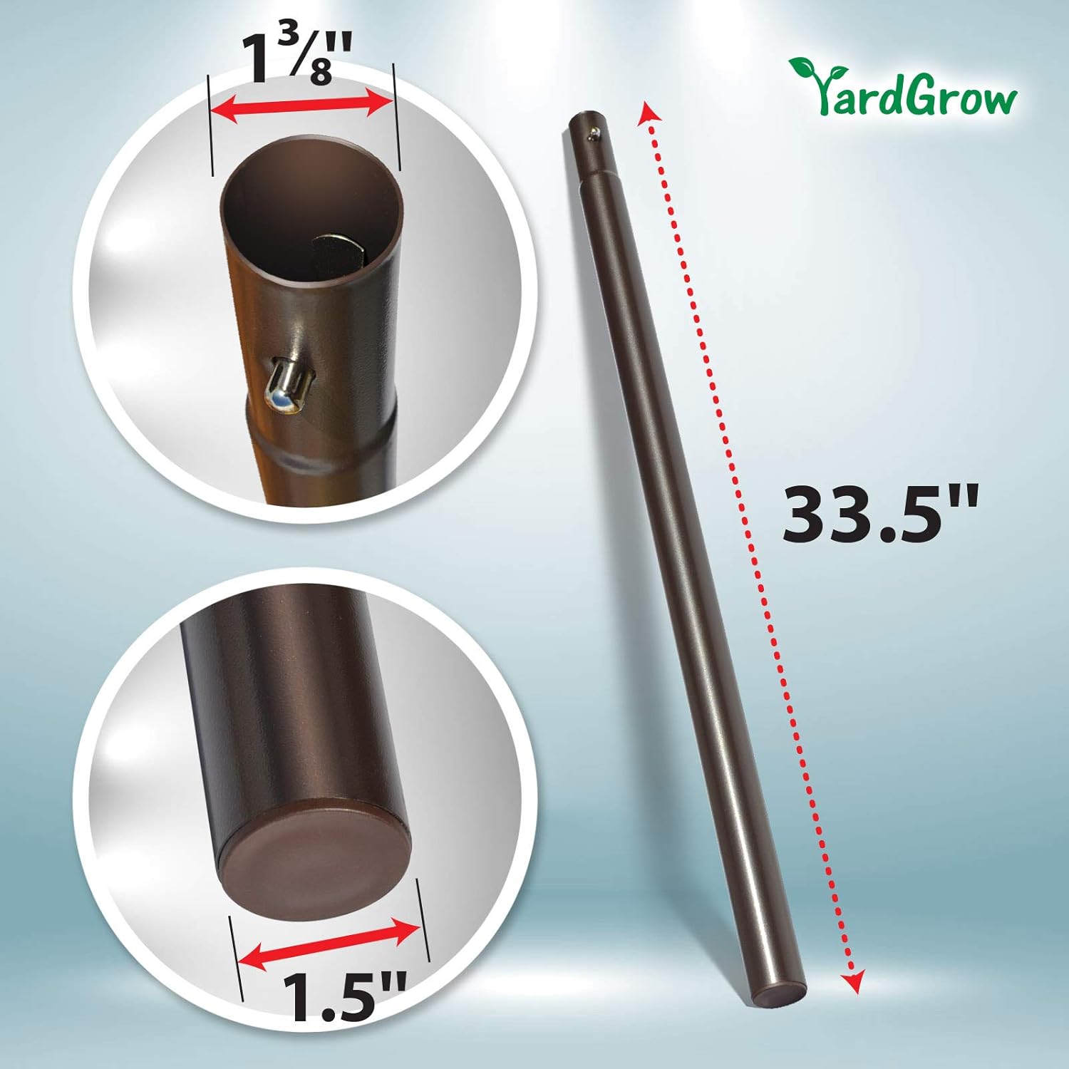 YardGrow Replacement Umbrella Lower Pole for Patio Umbrella, with Bullet Buckle, with bullet buckle