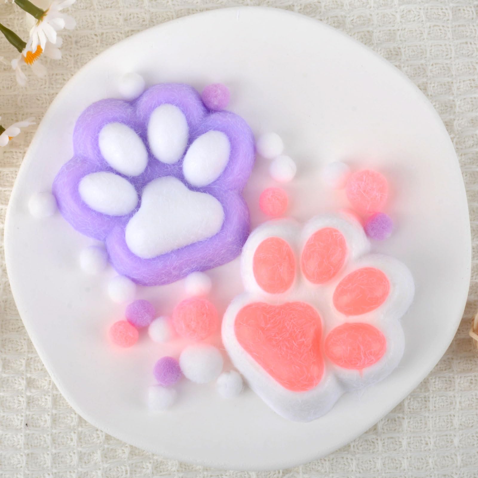 Lot De 2 Squishy Patte De Chat Kawaii - Jouet Anti Stress En Silicone Pour Enfants Et Adultes