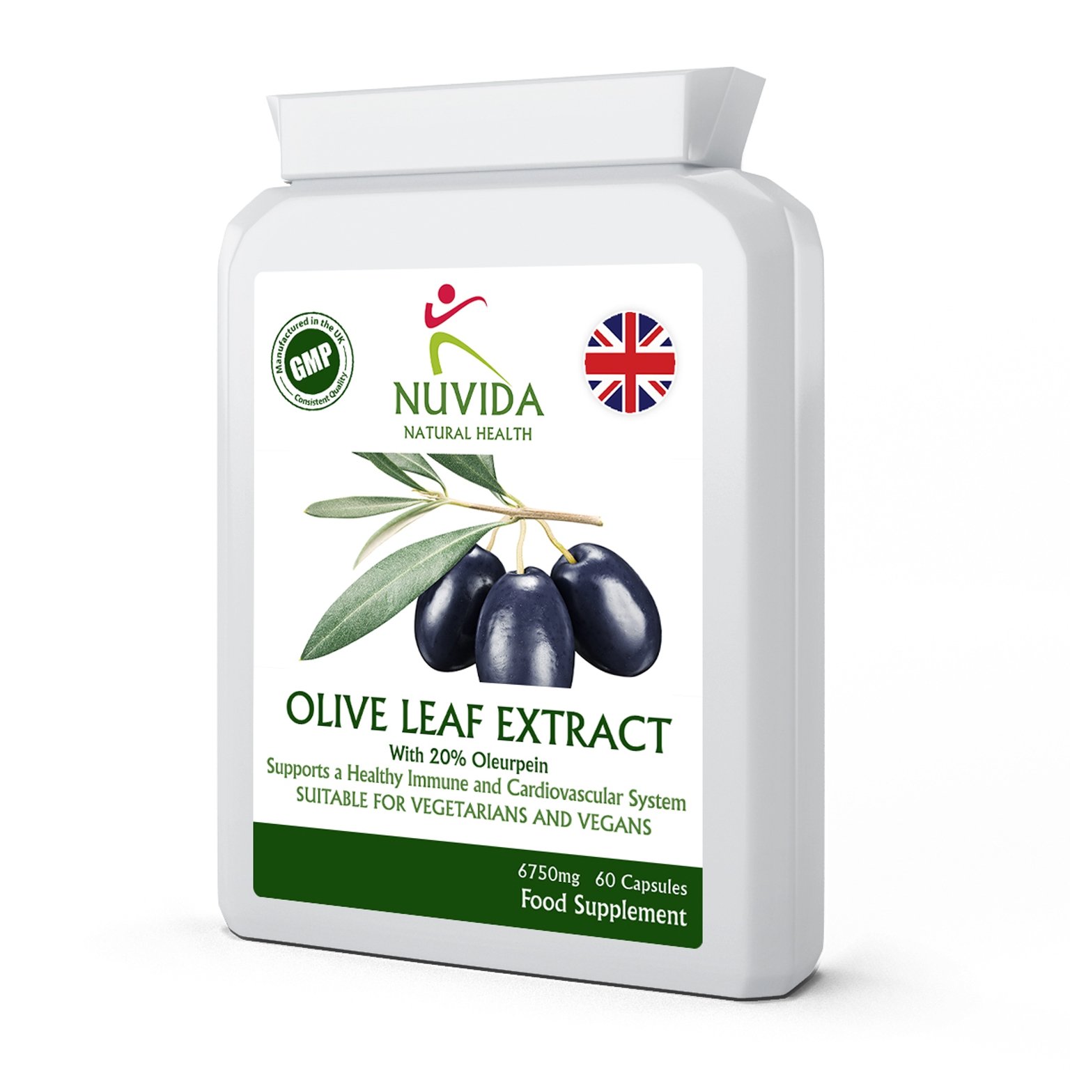 Olive Leaf Extract Capsules with 20% Oleuropein / 60 Olive Leaf Capsules / 450mg