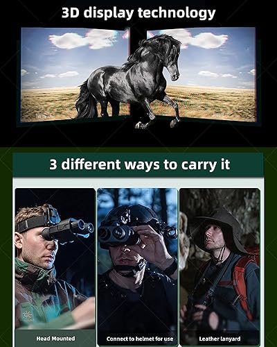 Miniatura 3 de Gafas de visión nocturna montadas en la cabeza 1080P FHD digital infrarroja visión para adultos prismáticos de visión diurnanocturna zoom digital 4X