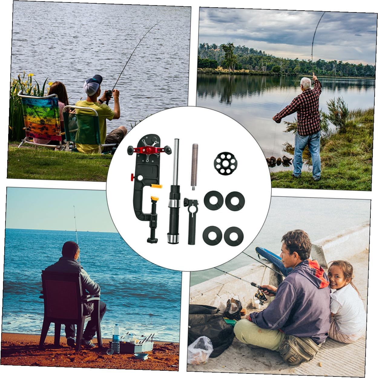 Portable Adjustable Fishing Line Winder Spooling System with Reel Fixed Rod and Metal Construction for Fast Convenient Line Spooling Suitable for Spinning and Baitcasting Reels