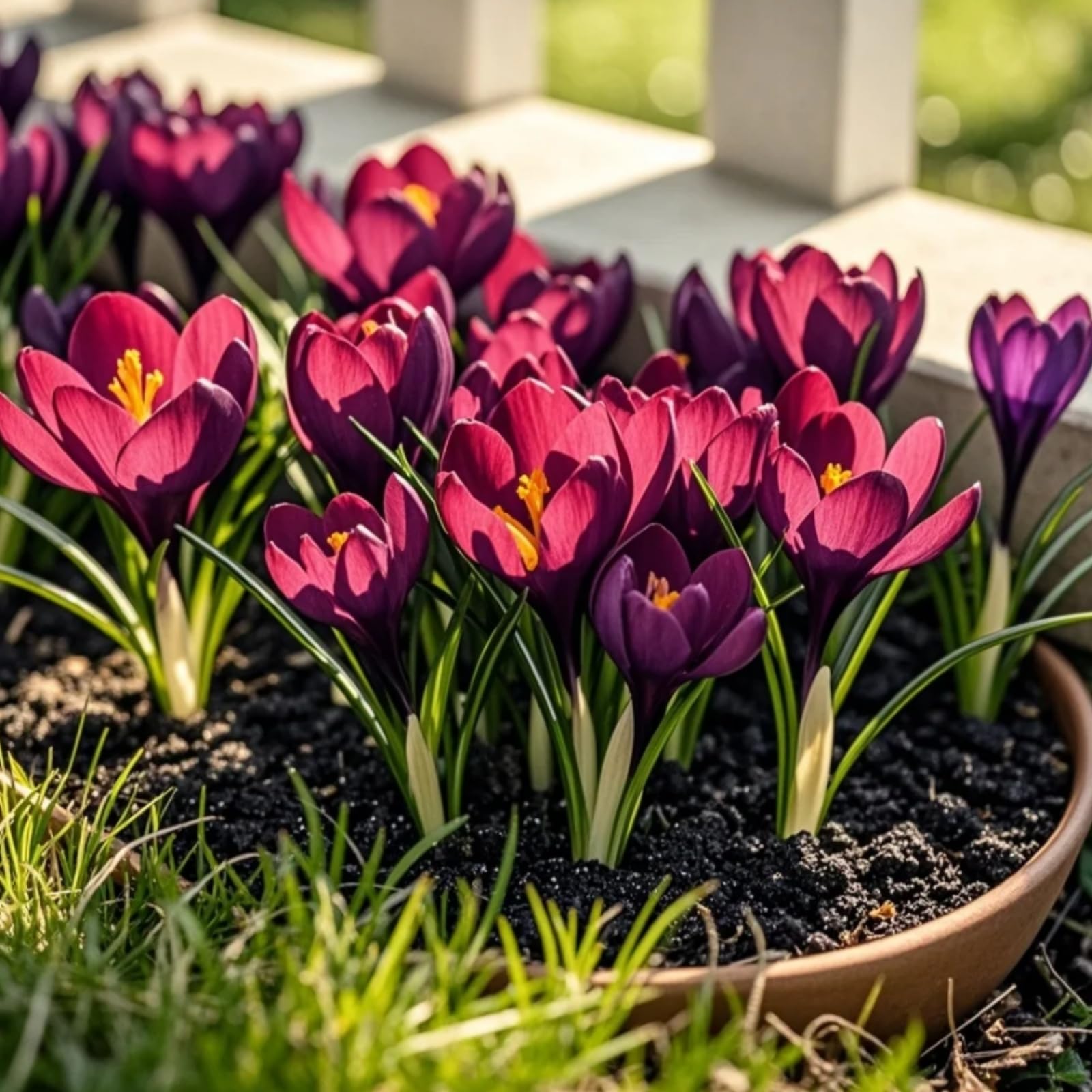 Perennial Crocus Bulbs/Suitable for Autumn Planting and Spring Flowering/Professional Planting for Stunning Garden Displays-4 Bulbs-F