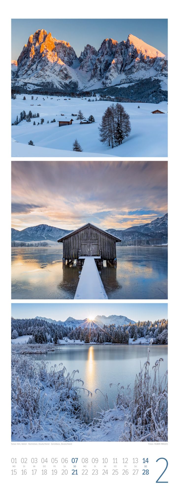 Bergzeit Triplet-Kalender 2027: Stimmungsvoller Bergkalender im schlanken Hochformat (24x66 cm) | Triplet-Fotografie mit Bildern aus den Alpen