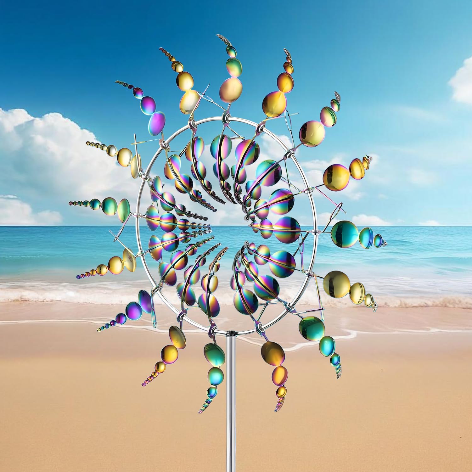 Magical Metal Windmill, Wind Spinners for Yard Garden, Outdoor Spinners, Windmill for Yard, Wind Sculptures & Spinners for Yard Garden Patio Decoration (1PCS Colorful)