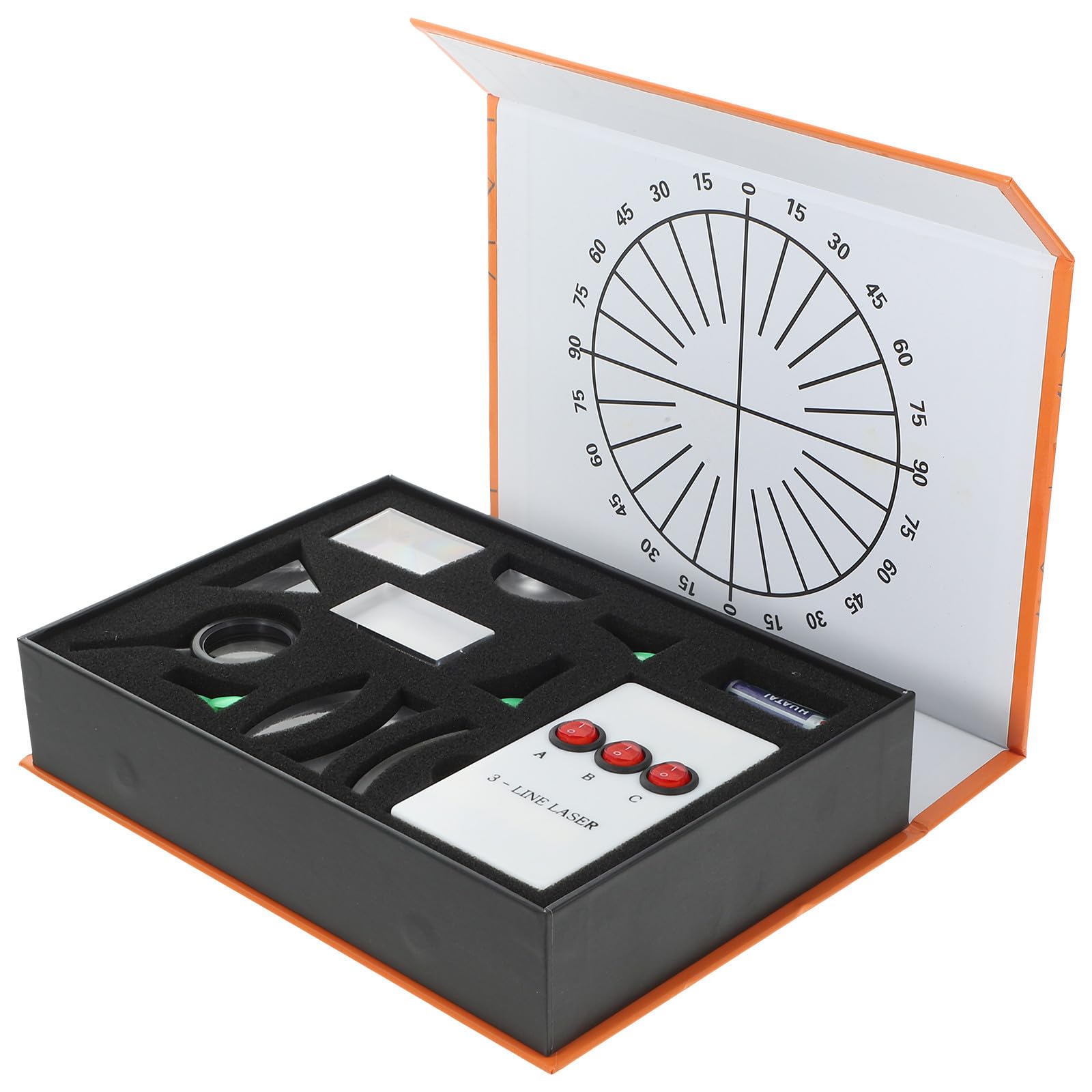17 Pièces Kit de Laboratoire Optique en Plastique et Verre | Expériences de Physique Optique, pour Garçon et Filles, Lentilles Concaves et Convexes, Miroir Convexe Couleur Aléatoire