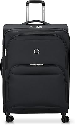 Sponsored Ad - DELSEY Paris Sky Max 2.0 Softside Expandable Luggage with Spinner Wheels, Black, Checked-Large, 28 Inch