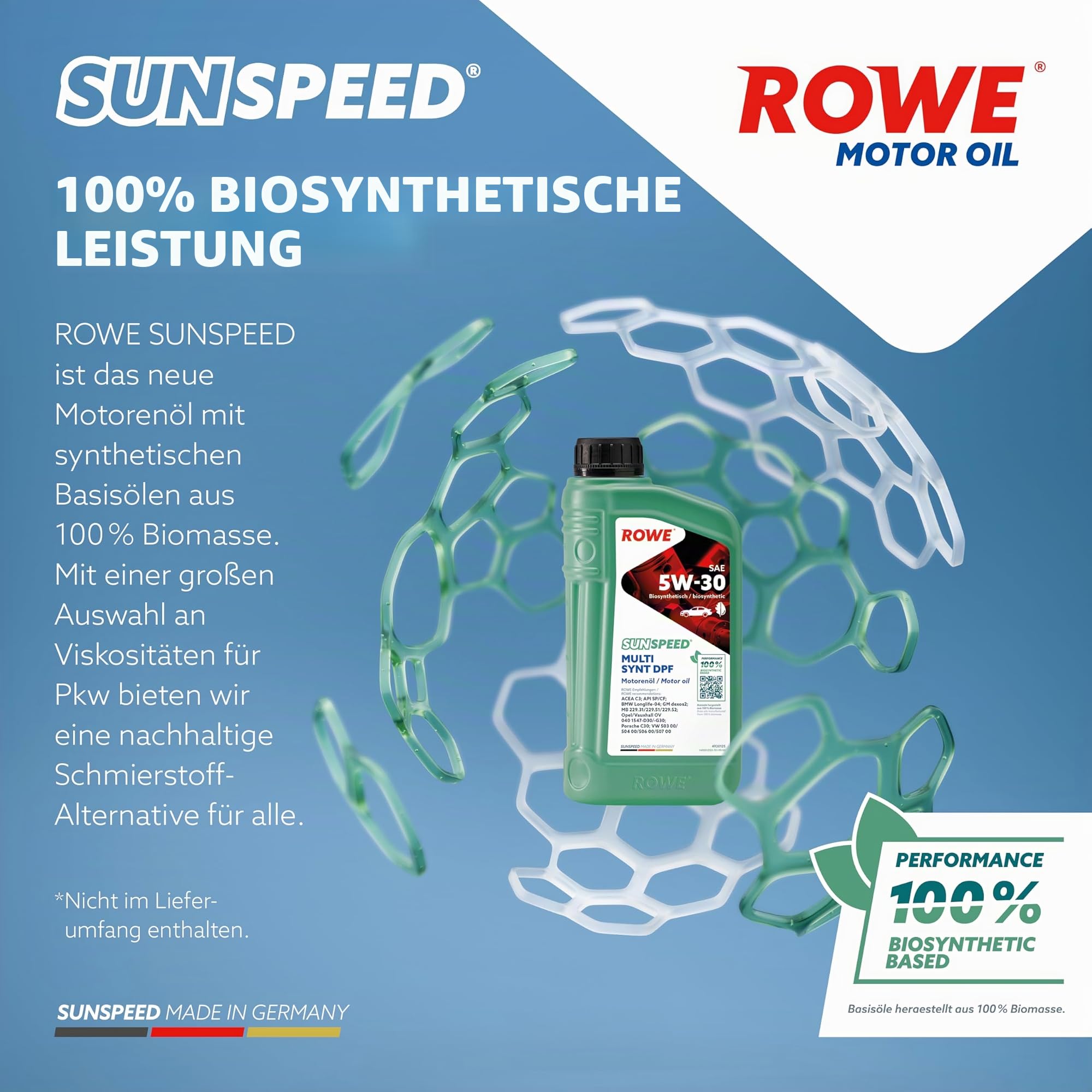 ROWE SUNSPEED SYNT RSi SAE 5W-40, 5 Liter, Mehrbereichs-Motorenöl | Mehrbereichs-Motoröl biosynthetisch für Pkw-Otto- und Dieselmotoren, Art. Nr. 4920068