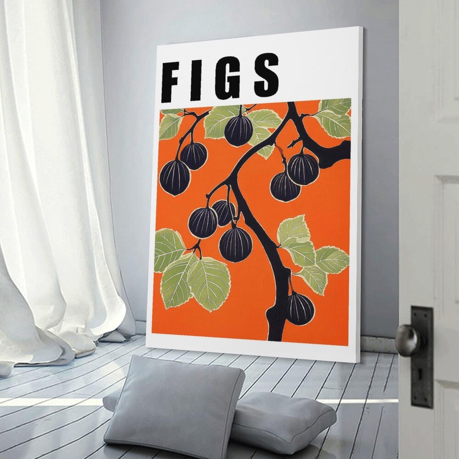 Junmoney Frame-Style-16 Wall Picture Print Figs Branch Retro Kitchen Poster, 20X30inch(50X75cm), For Contemporary Homes, Apartments Or Offices, Decorative Canvas Decor For Home Updates