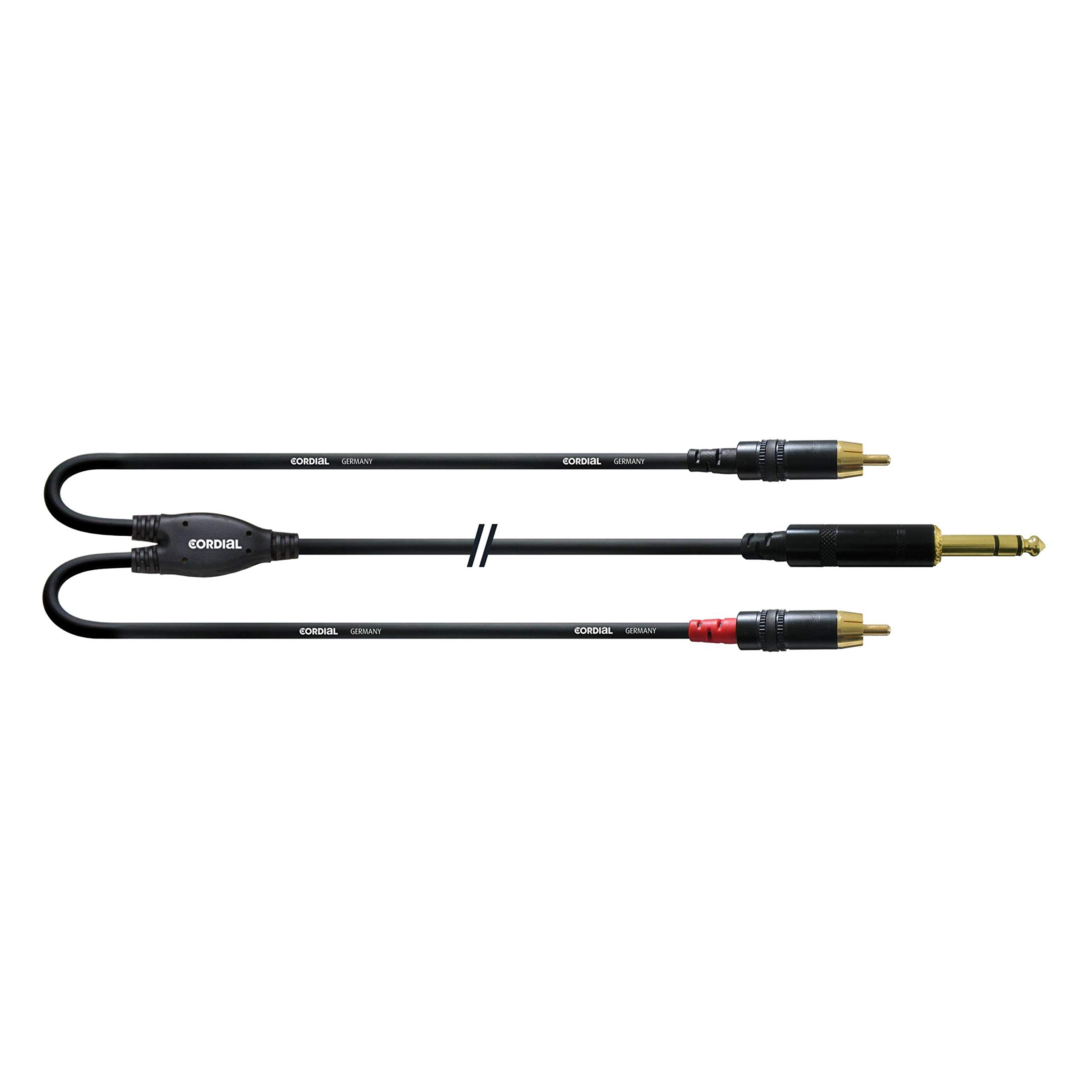 Cordial CFY 0.9 VCC Y-Adaptor Cable 6.3 mm Stereo Jack Gold / 2 x RCA Gold / 0.9 m