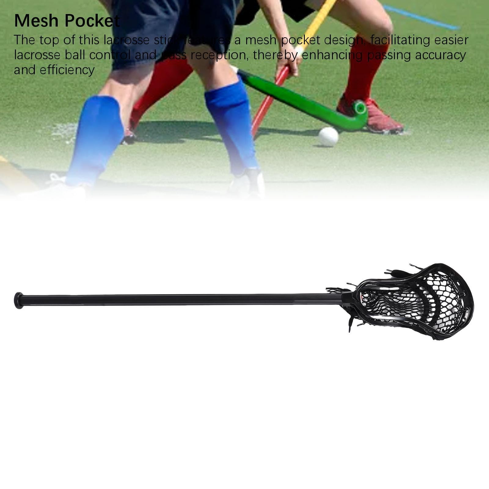 30 Zoll Lacrosse Schläger, Herren Lacrosse Schläger aus Flugzeugaluminium mit Netztasche und rutschfestem Griff für Spiel und Training