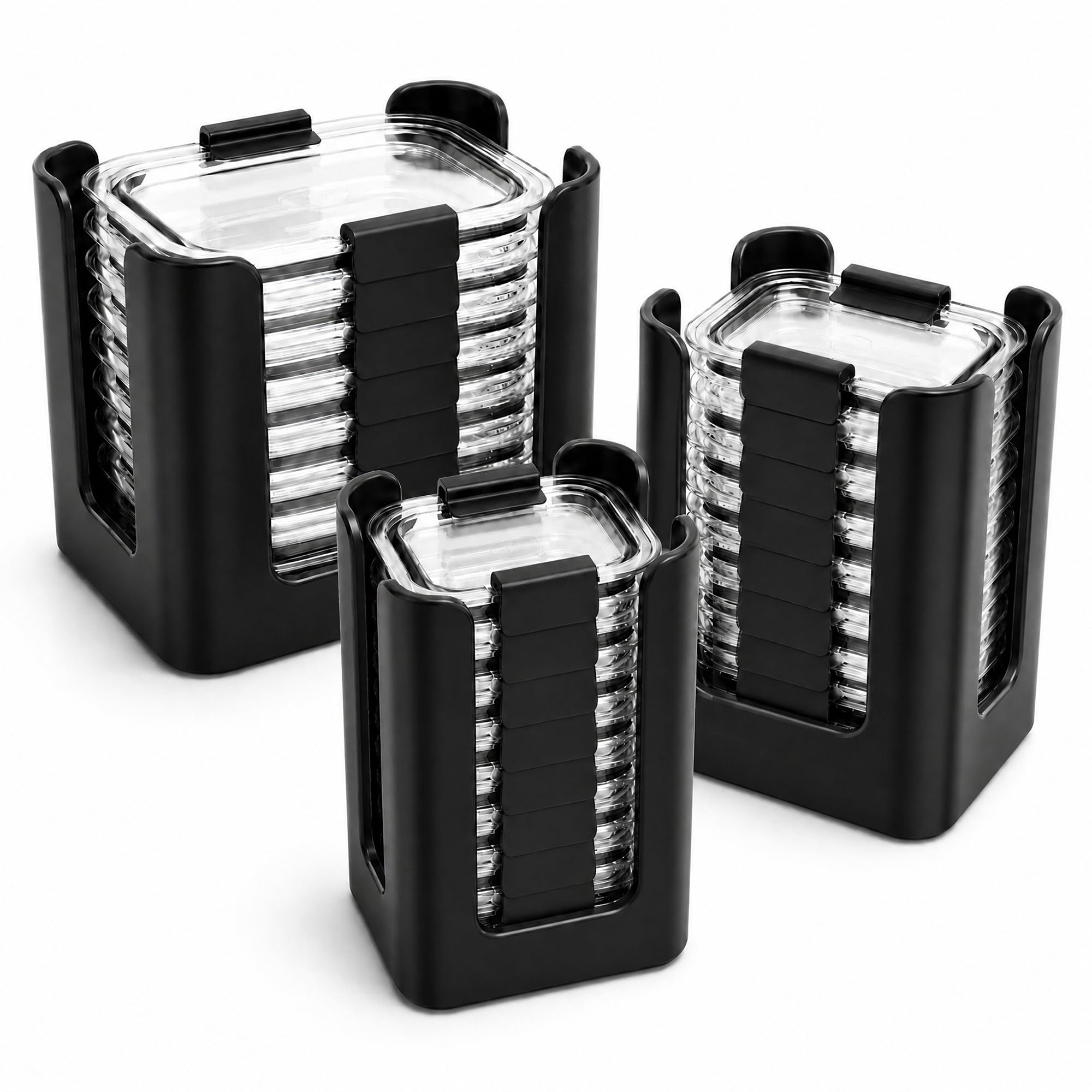 Food Container Lid Organizer for Rubbermaid Brilliance Storage Containers, 3-Piece Kitche…