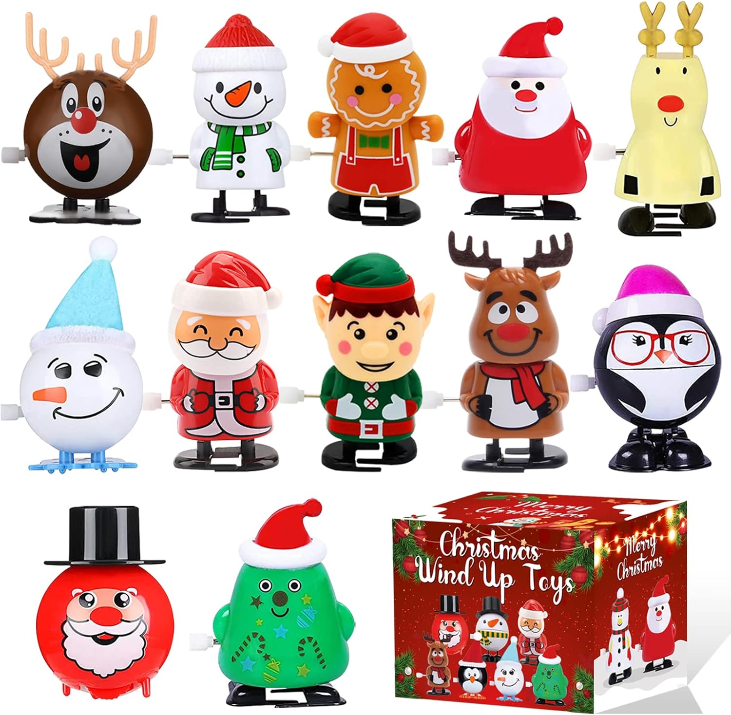 Christmas Wind Up Toys, 12 Pack Christmas Stocking Stuffers Toys