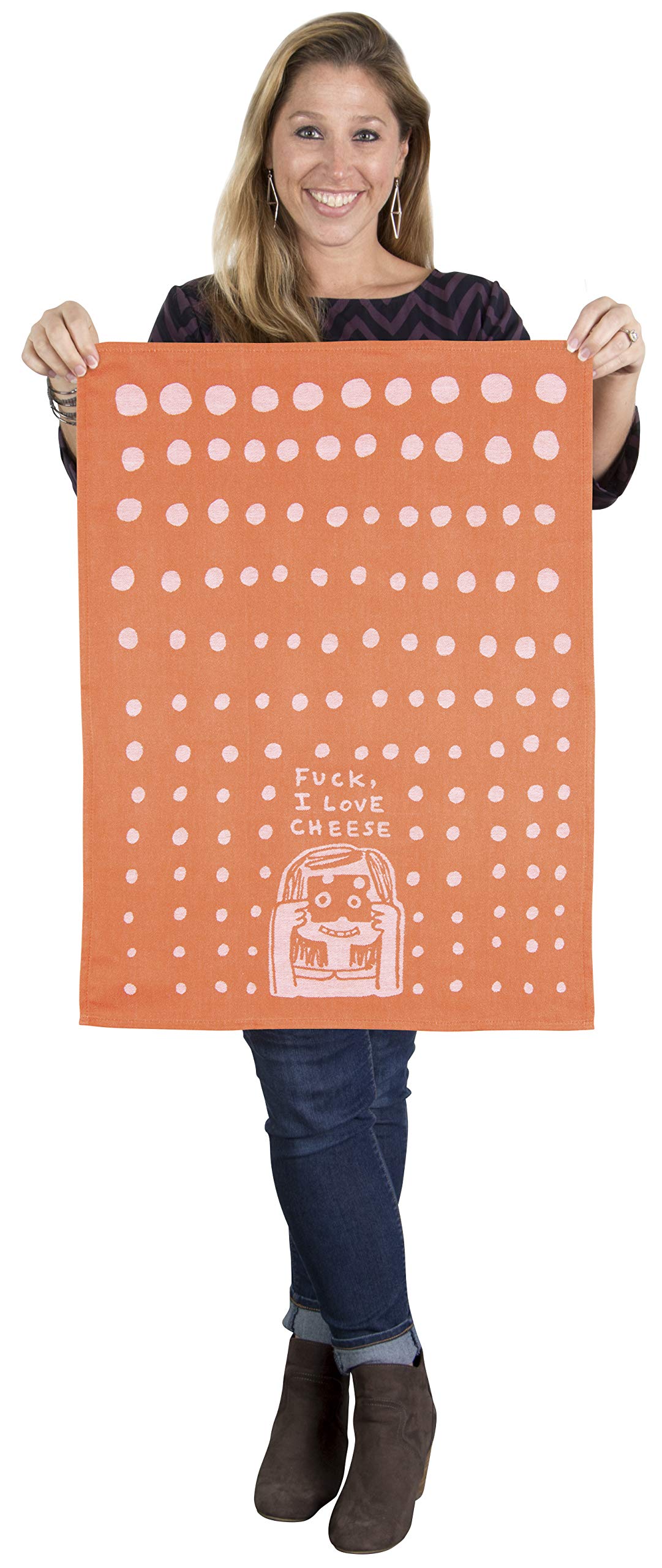 Amazon.com: Blue Q Fuck, I Love Cheese Woven Jacquard Dish Towel
