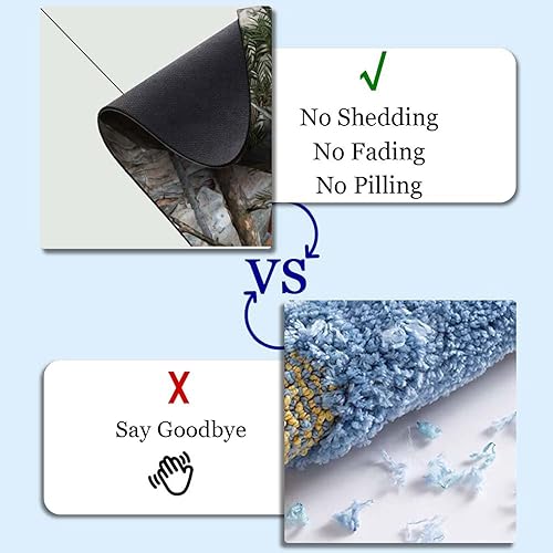 Miniatura 4 de Yesad Alfombra de baño de 1 patrón de goma antideslizante, de secado rápido, súper absorbente, delgada, para debajo de la puerta, lavable, alfombra