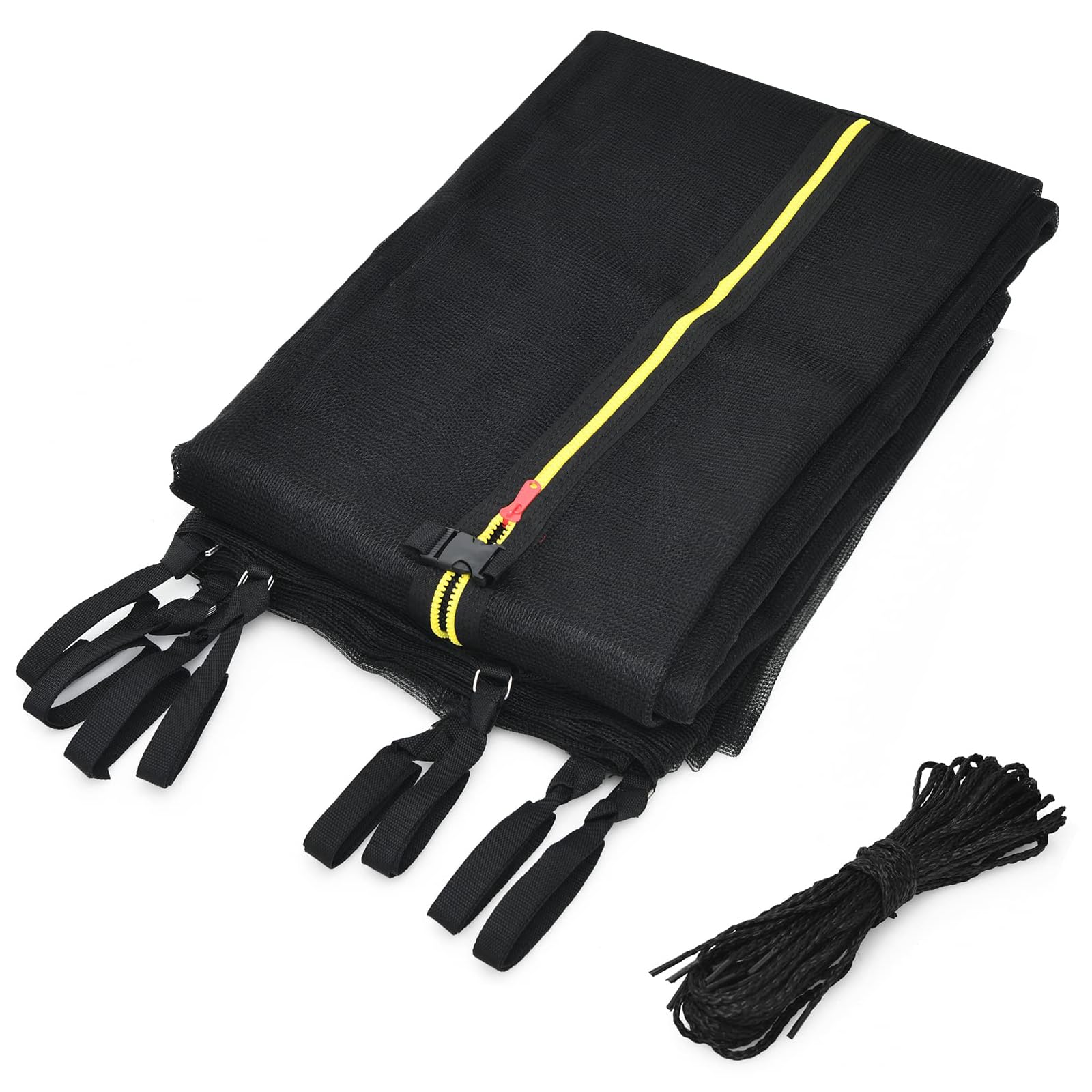 Rete Trampolino, Rete Protezione Tappeto Elastico, Rete Ricambio Trampolino Ø 183/244/305/366/427/457/488cm e 6/8/12 Pali