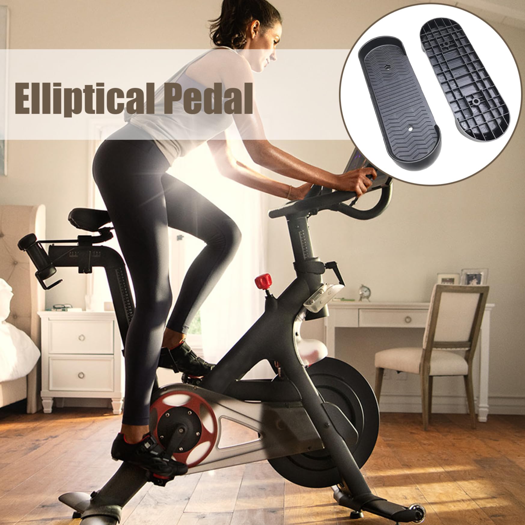 Elliptische Ersatzteile, universell, 1 Paar, Fußpedal, rutschfestes Zubehör, einfach zu installierende Ersatzteile für Heimtrainer, Fitnessgeräte, Trittbrett für den Hausgebrauch, Fußpedal-Traini