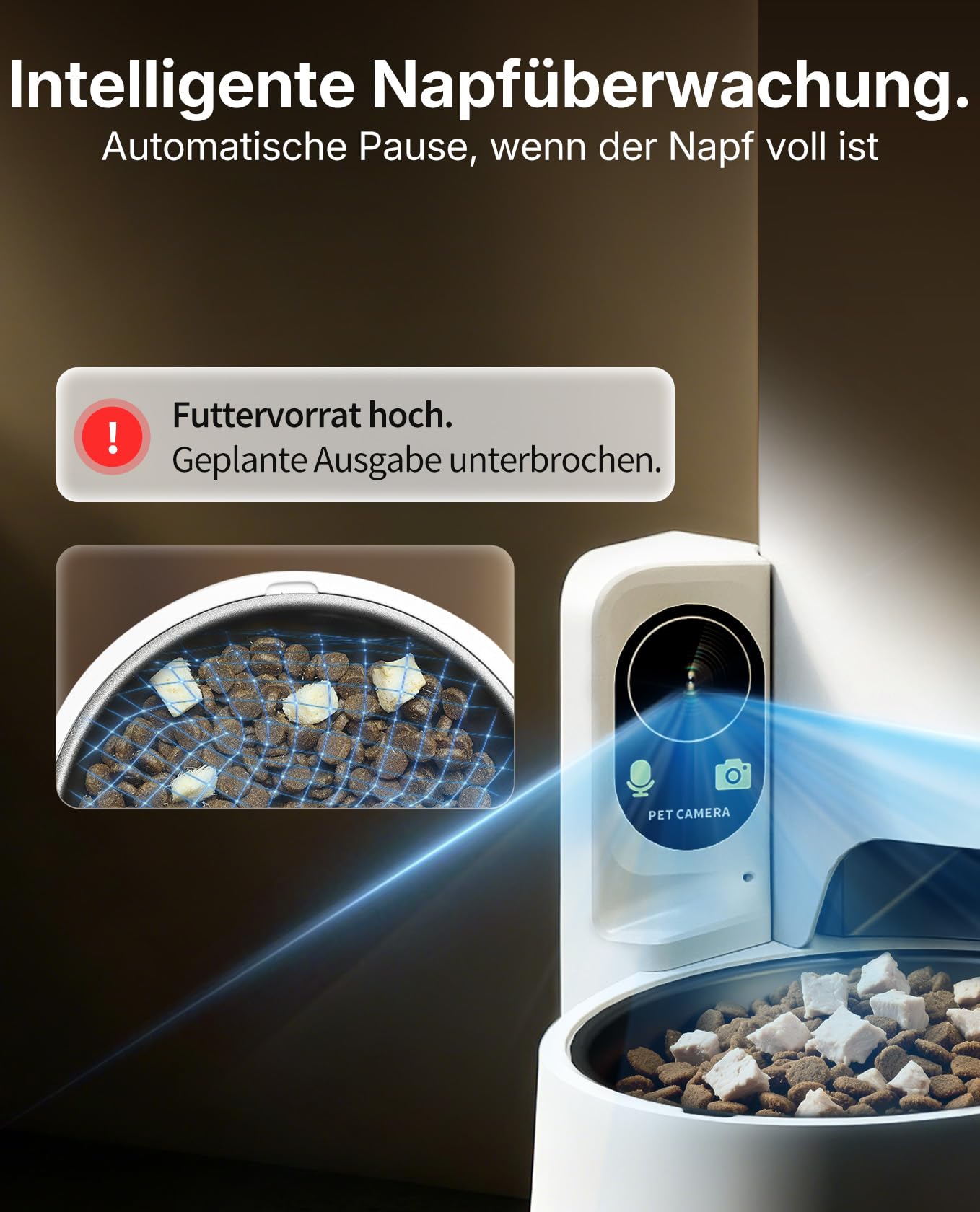 PETKIT YumShare Solo 2 Futterautomat Mit Kamera, Gesichtserkennung für Mehrere Katzen,KI Futterautomat Katze,3L Katzen Futterautomaten,Automatischer Futterspender für Katze und Hund,2.4 & 5G Wi-Fi