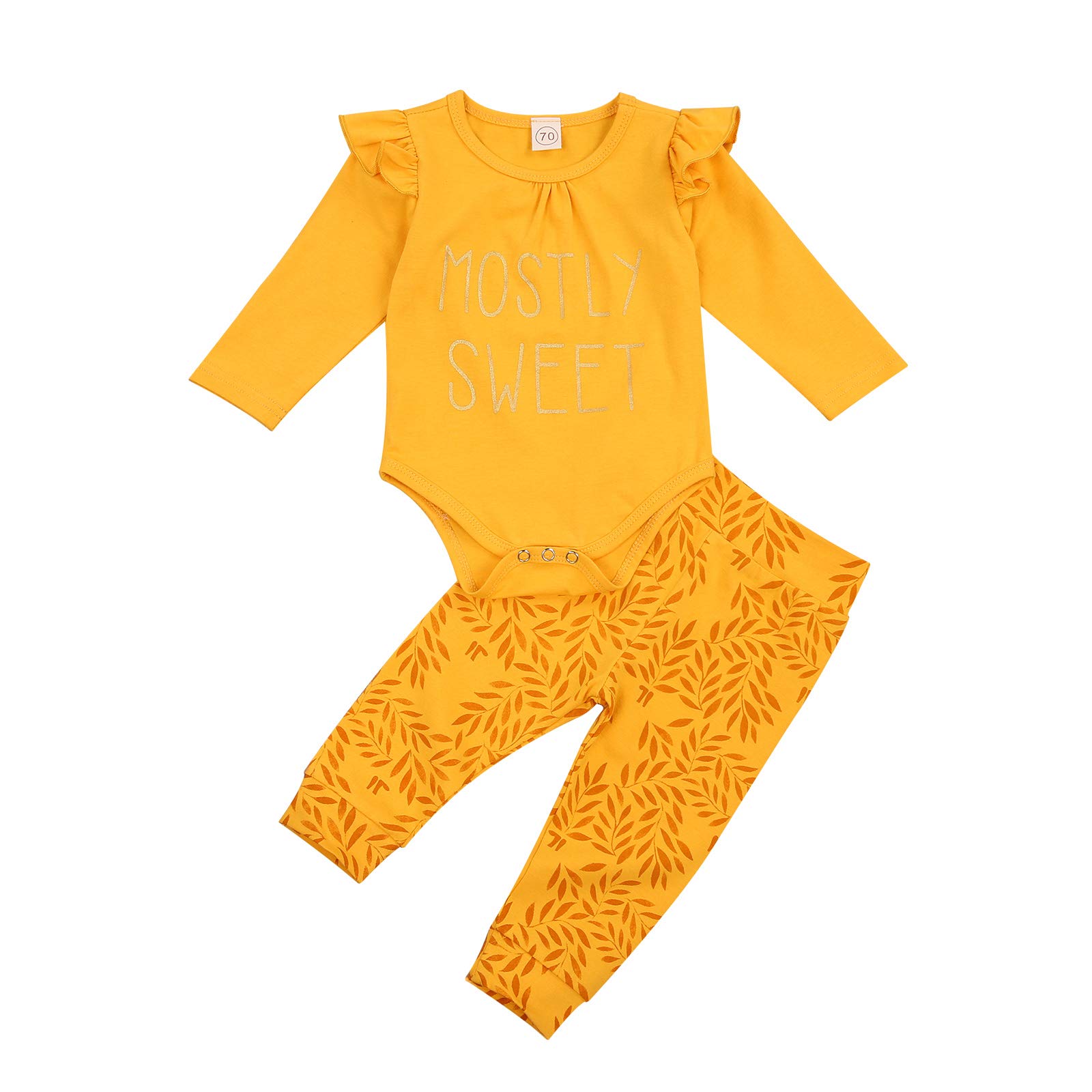Baby Girl Clothes Round Collar Romper Top +Long Sleeve Long Pants Newborn Bodysuit 2 PCS Fall Clothes Set