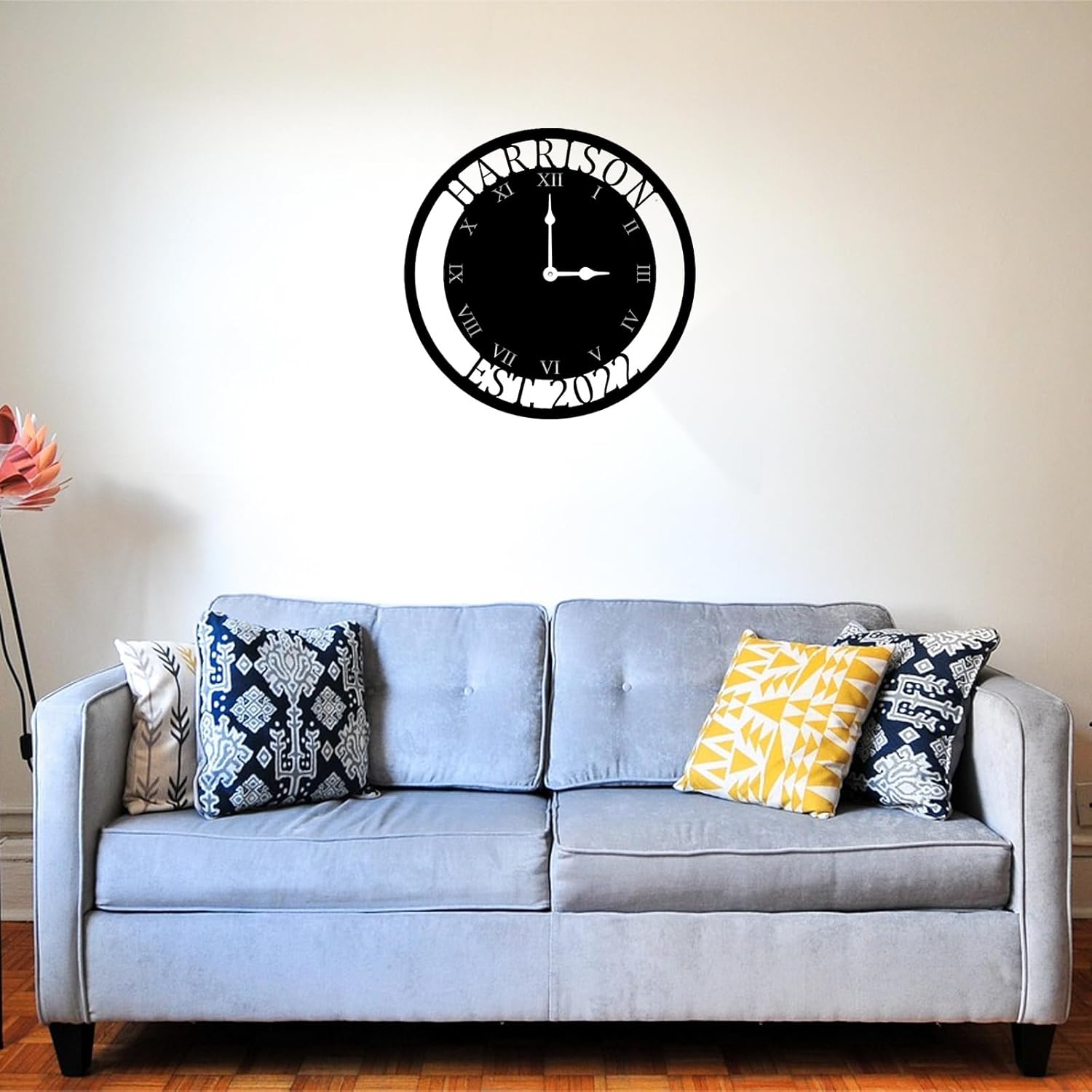Custom Metal Clock Living Room Decor Creative Metal Wall Clock Personalized Metal Clock Sign Custom Metal Sign Family Name Clock Housewarming Gifts