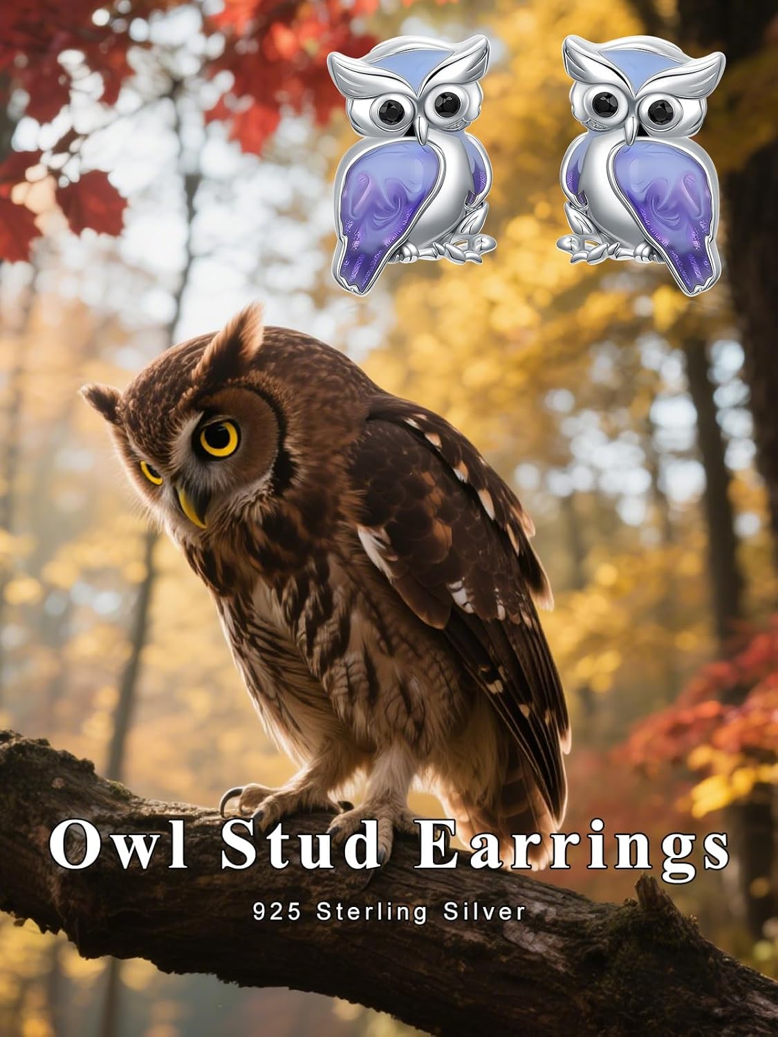 Owl Earrings Sterling Silver Owl Dangle Earrings Jewelry Gifts for Women - Image 6