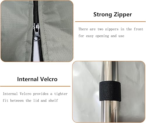 Miniatura 5 de Funda impermeable para estante de alambre resistente, protector de estantería de almacenamiento de garaje, ajuste universal de 36 x 18 x 72