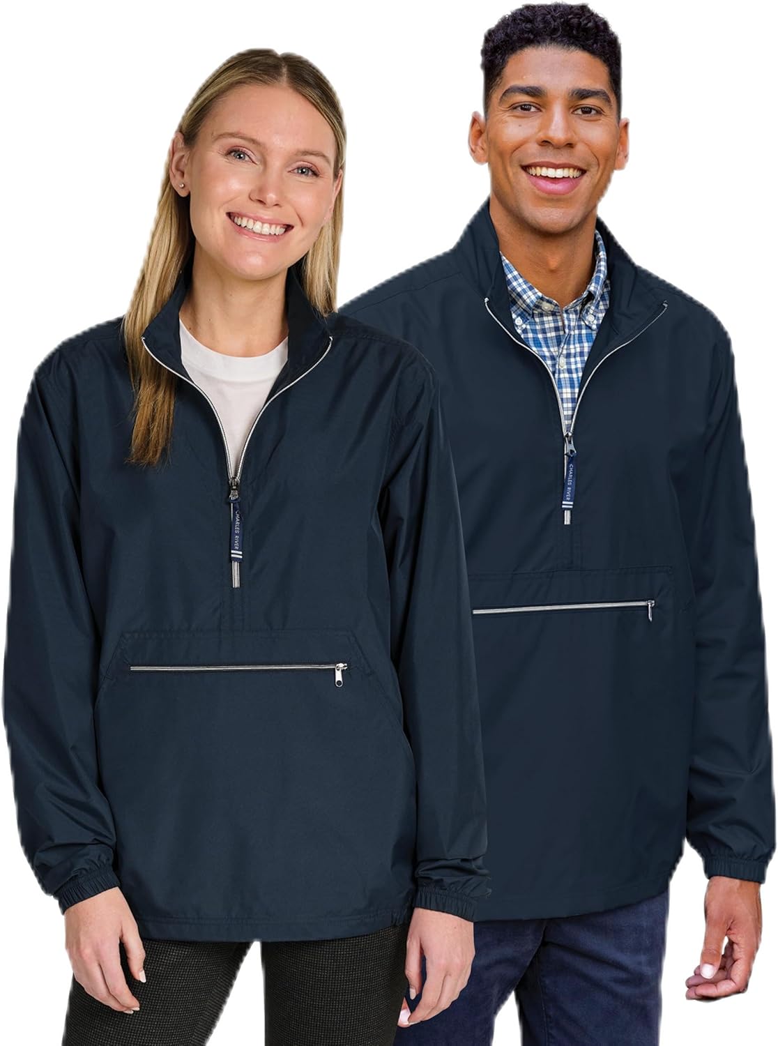 Charles River Riverbank Pack-N-Go Half Zip Pullover Jacket Unisex Relaxed Fit