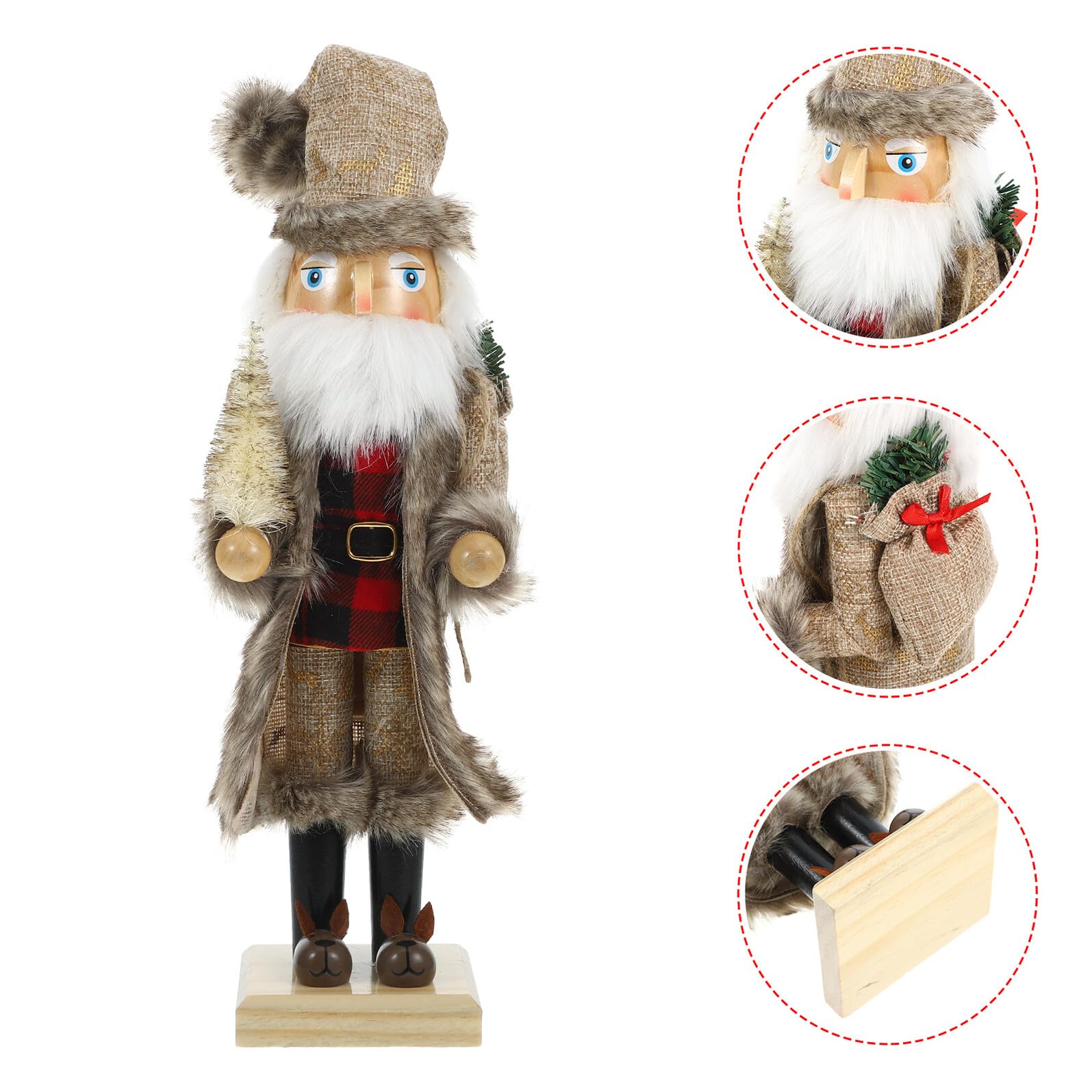 VICASKY Holzhandwerk Nussknacker Dekoration Weihnachts Nussknacker Figur aus Holz Baumschmuck für Weihnachts Tischdeko