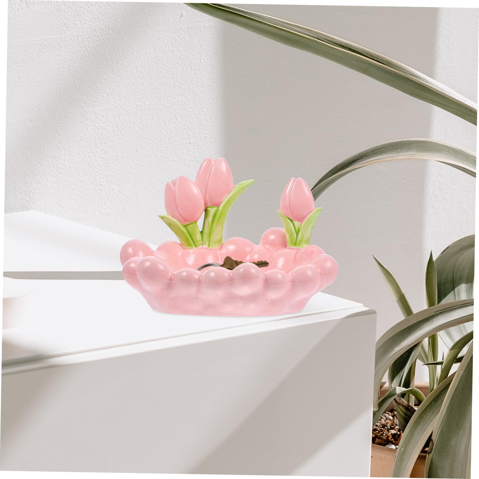 Toyvian Schmuckablage Aus Keramik Rosa Dekorative Schlüsselablage Und Ringschale Multifunktionales Schmucktablett Für Badezimmer Und Nachttisch