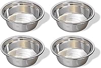 Greendale 4-Pack Stainless Steel Dog Bowls, 6.75 Cup Capacity - Durable Metal Bowls for Food & Water