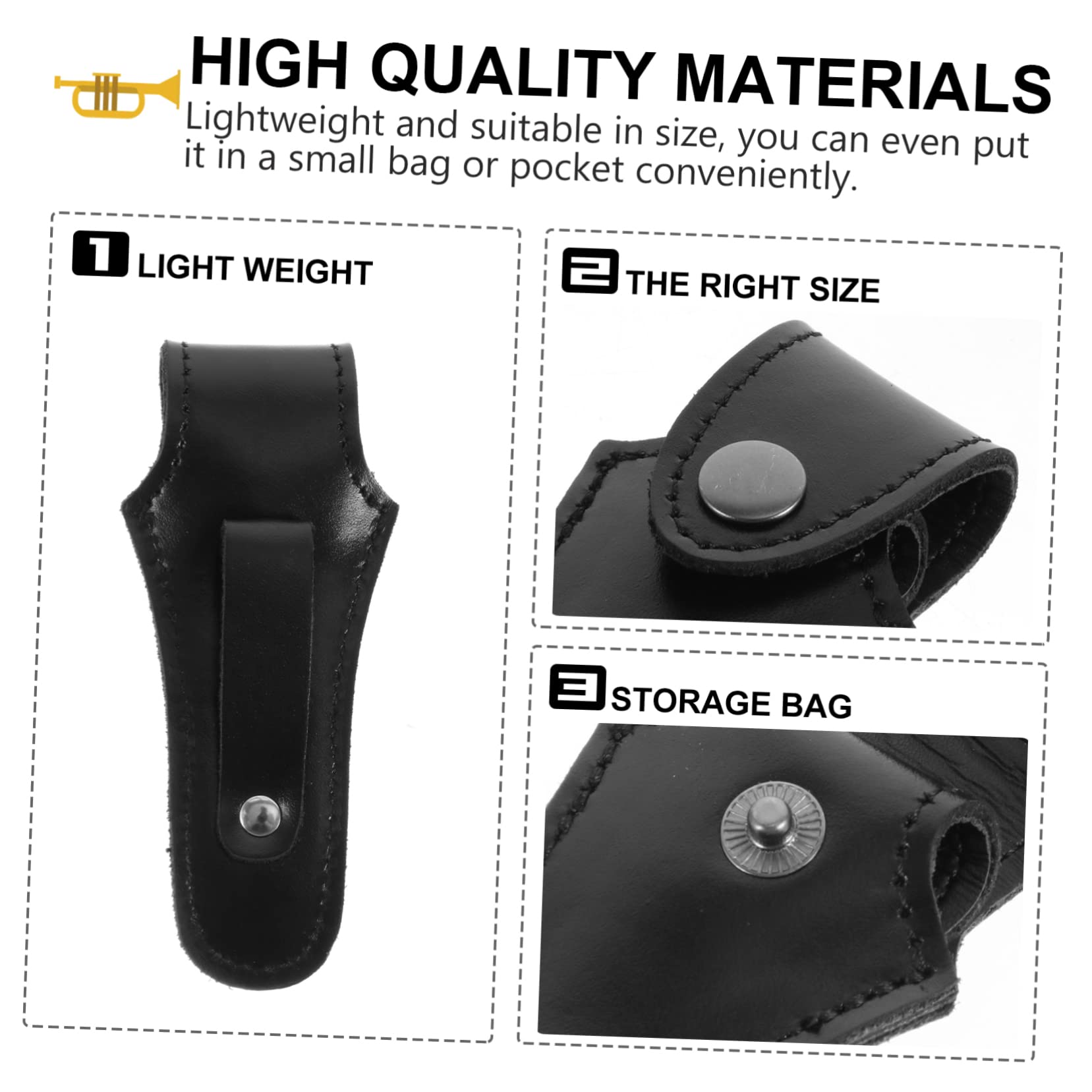 GOOHOCHY Multipurpose Cowhide Mouthpiece Storage Bag Non Slip Musical Instrument Protector Pouch for Easy Travel Lightweight Durable Design for Accessories and Music Practice
