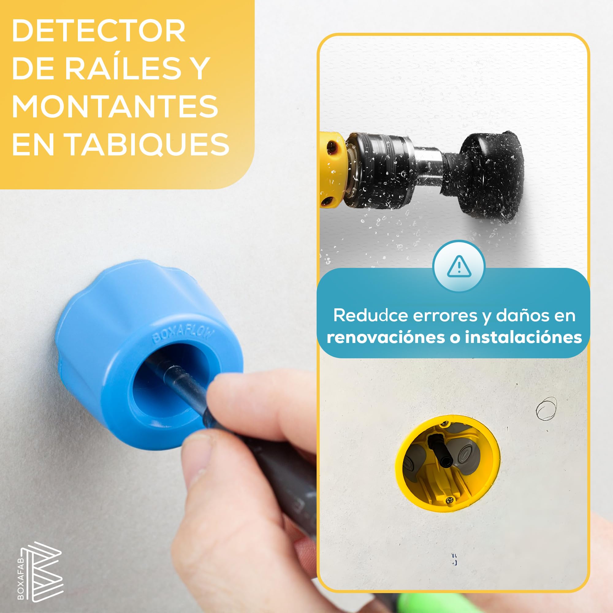 Imán de Neodimio Potente Detector de Metales en Pared y Raíles para Placas de Yeso – Montaje de Tabiques de PYL – Herramienta para Plaquistas, Electricistas, Fontaneros – Para Tornillos con Taco