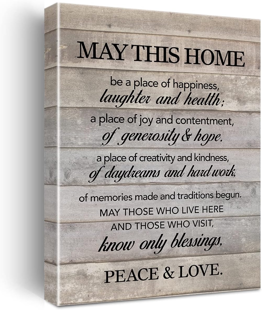 New Home Wall Art May This Home Be a Place of Happiness Canvas Print Inspirational Quote Framed Painting for Wall & Tabletop Decor Housewarming Gift New Home Wall Art May This Home Be a Place of Happiness Canvas Print Inspirational Quote Framed Painting for Wall & Tabletop Decor Housewarming Gift