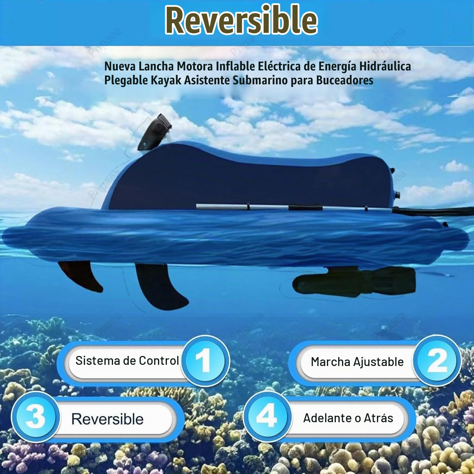 Motor 500w/700w Brushless Moto De Agua Hinchable, Propulsor AcuáTico, Lancha Hinchable Electrica,Potente HéLice para Surf, Pesca Y Buceo para Adulto A