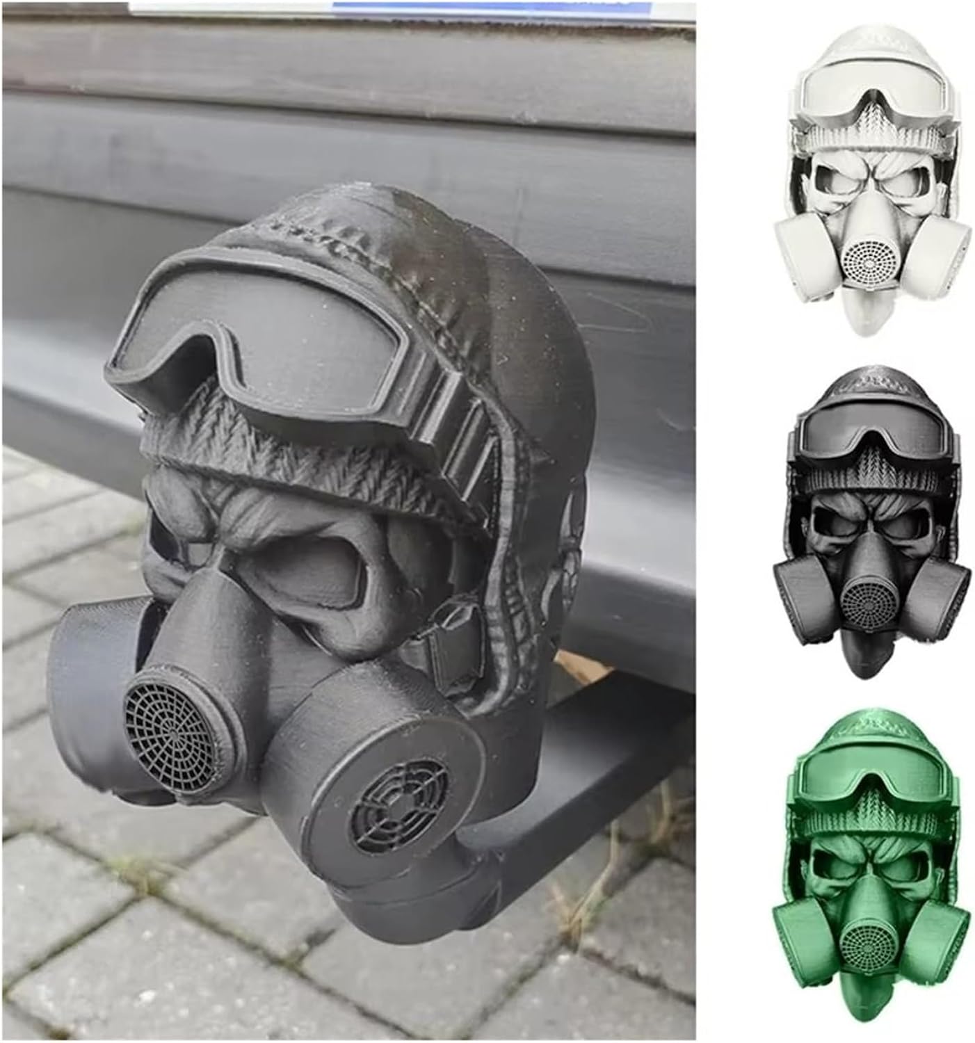 New 3D Printed Tow Bar Ball Cover - Gas Mask Design, Rustproof Trailer Hook Cover(Rose Red)