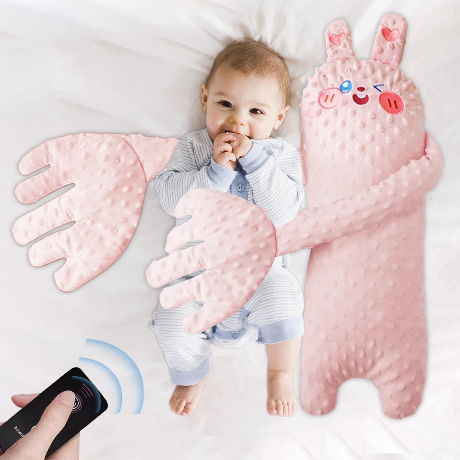 BabyPatting Soother Pillow, Slapping Soft Comfort Plush Animal, Kids Sleeping Toy Doll, Vibrating Mattress Pad, Electric Shape Toy with Remote, for Boys Girls Vibrating Mattress Pad — view 3
