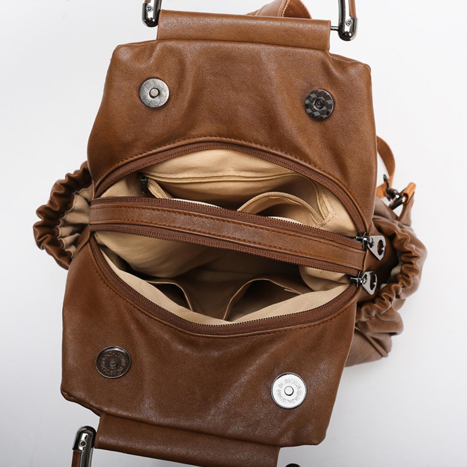 DEERWORD Mujer Bolsos Mochila Casual Bandolera Marca Mediano Antirrobo Italianos PU Cuero 82127 1 piezas Marrón