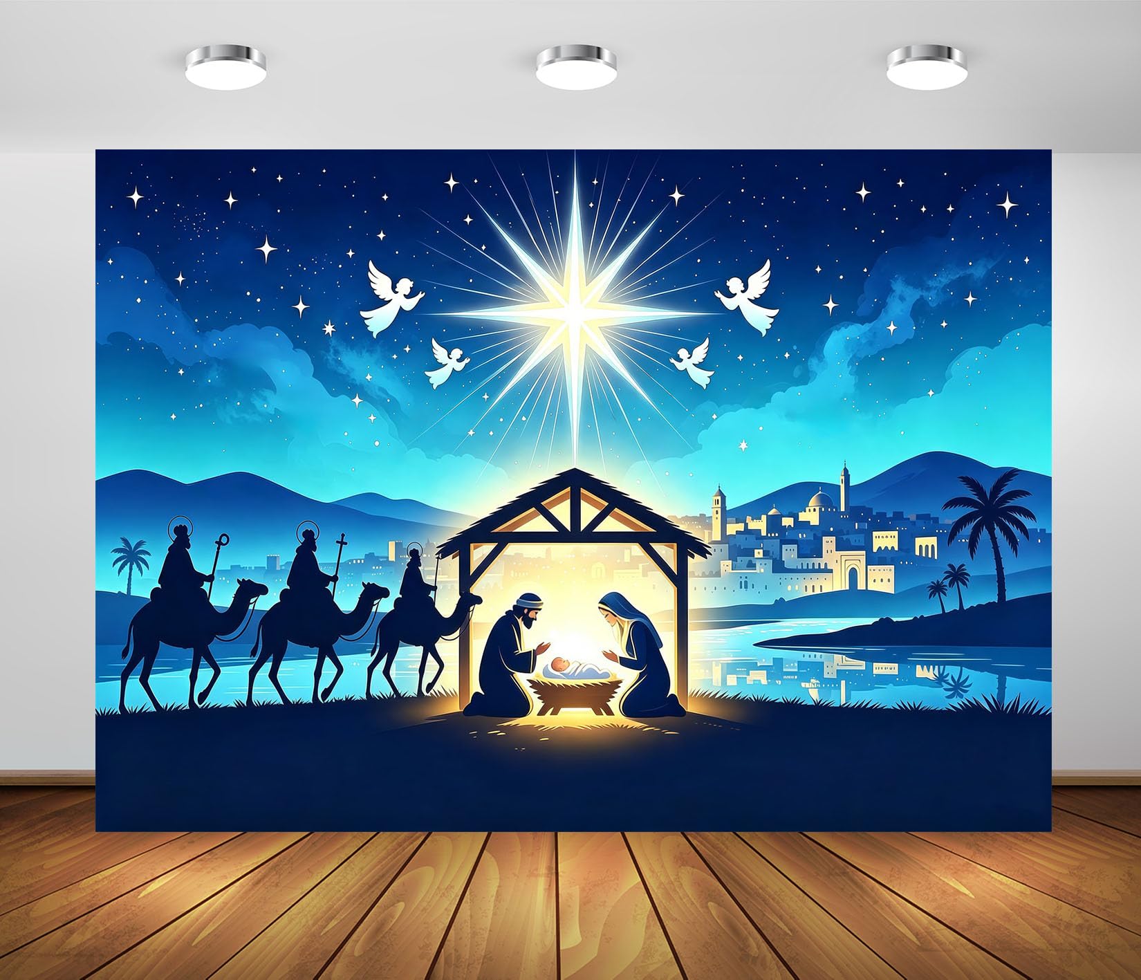 10x8FT (3x2.5m) Colombe E Stella Di Natale Sfondo Fotografico