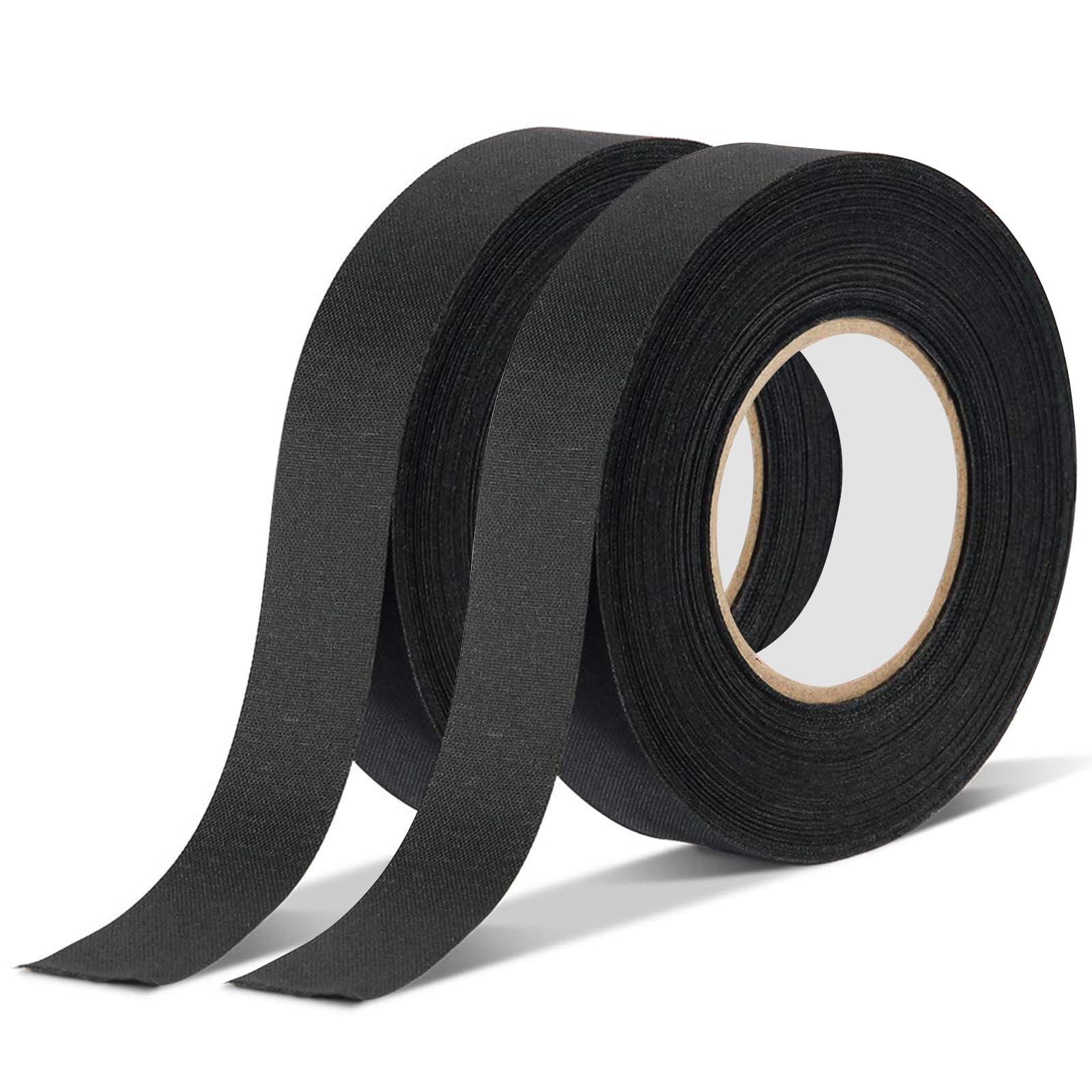 2 Pièces Grip Tape, Noir Ruban Adhésif Anti-Dérapant, 25M x 25MM Ruban de Bâton de Hockey, Ruban de Raquette pour Badminton, Ping-Pong, Golf, Squash, Tennis et Canne à Pêche