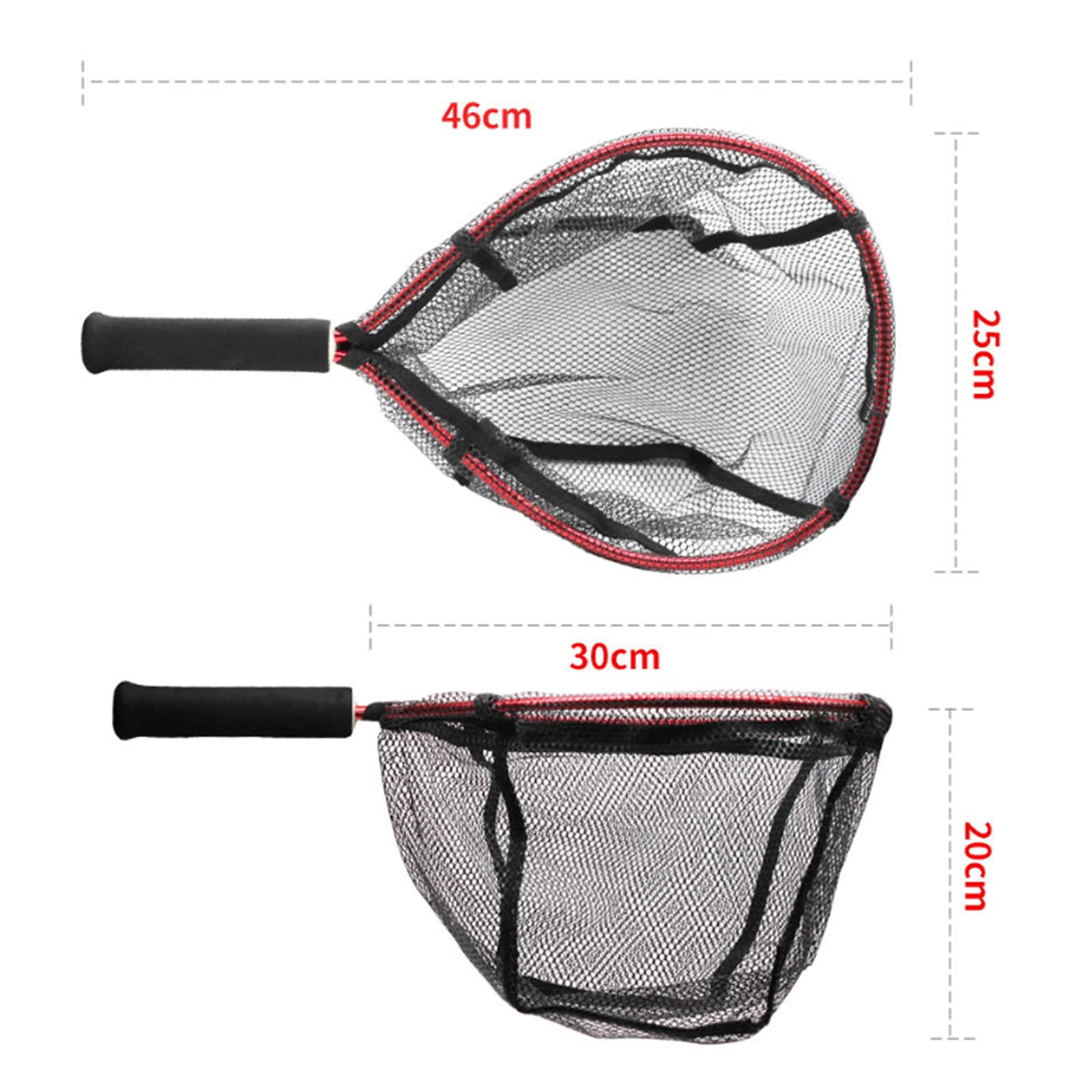 sunyu Fishing Retino da Pesca Guadino da Pesca Rete da Pesca, Ovale Design Integrato Guadino - Lunghezza Totale 49 Cm