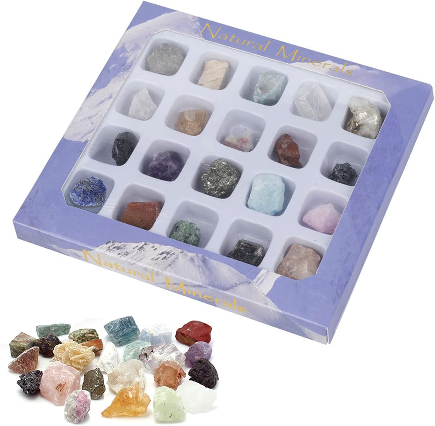 Crystals and Gemstones, 20Pcs Crystals for Beginners, Mineral Variety